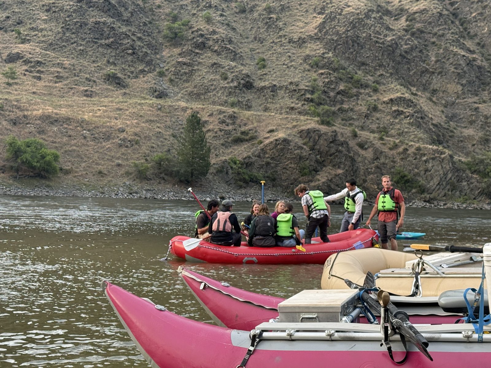 Rafts rigged and ready on the Salmon River